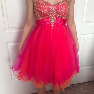 Pink and Orange Homecoming Dress.
